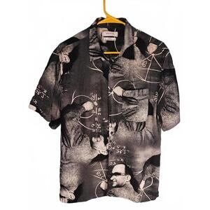 Urban Outfitters Men's Math‎ Man Duo Rayon Print Button-Up Shirt Size Medium